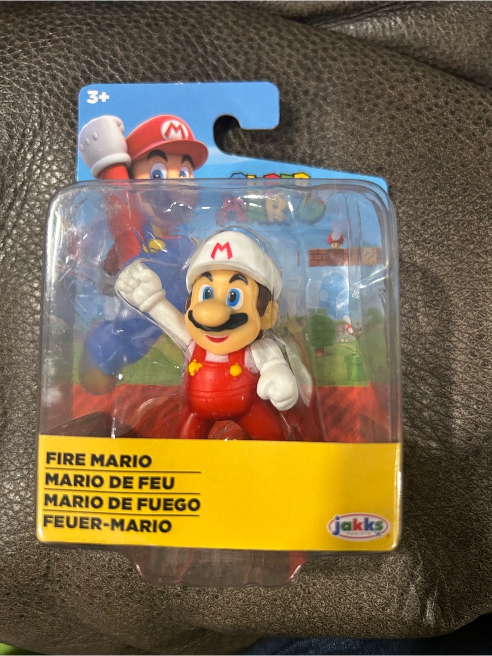 Fire Mario Figure in Red & White by Jakks - Action Toy